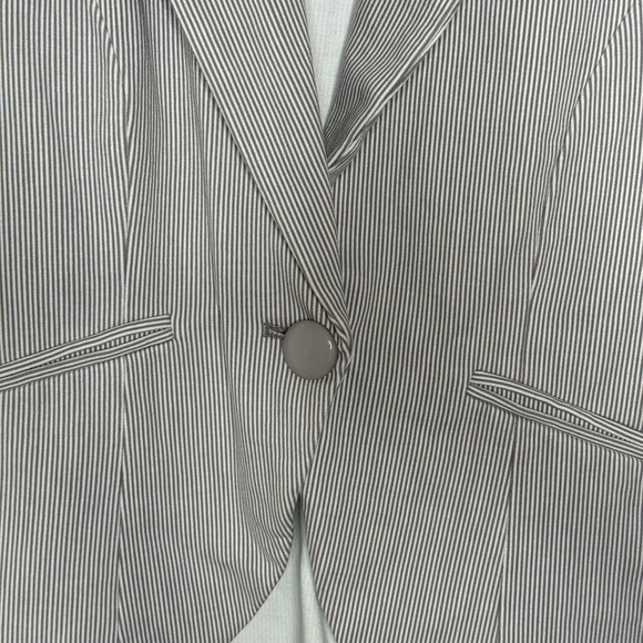Amanda & Chelsea Pinstripe Blazer - Gray and White Small - Picture 2 of 5